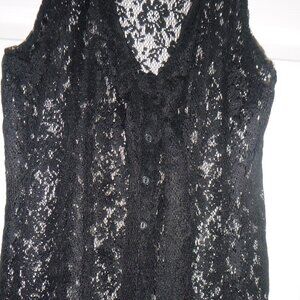 Heart Soul- Women’s Bowfront Black sheer lace top